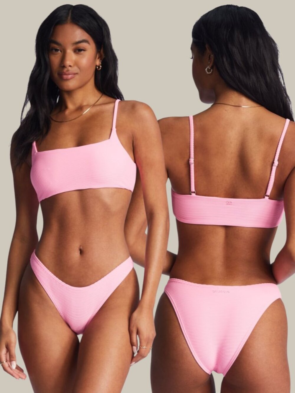 Billabong Tanlines Zoe Crop & Hike Bottom SET - Pink - Size XL